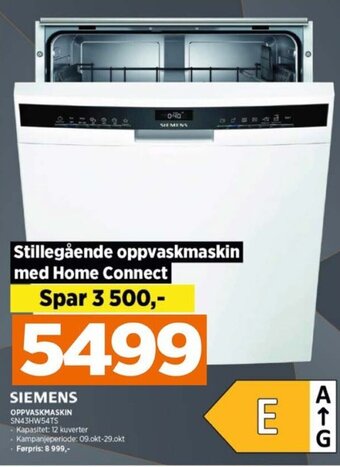 POWER SIEMENS OPPVASKMASKIN SN43HW54TS tilbud