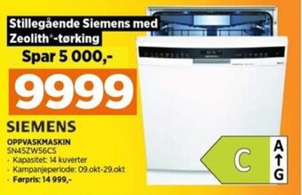 POWER SIEMENS OPPVASKMASKIN SN45ZW56CS tilbud
