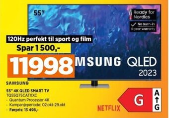 POWER SAMSUNG 55" 4K QLED SMART TV TQ55Q75CATXXC tilbud