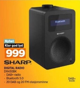 POWER SHARP DIGITAL RADIO DR430BK tilbud