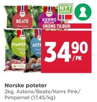 Meny Gartner poteter tilbud