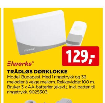 jem & fix Trådløs dørklokke tilbud