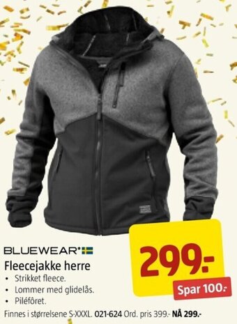 Jula BLUEWEAR Fleecejakke herre tilbud