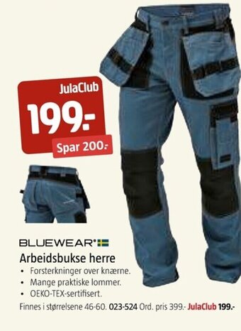 Jula BLUEWEAR Arbeidsbukse herre tilbud