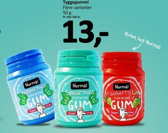 Normal Tyggegummi Flere varianter tilbud