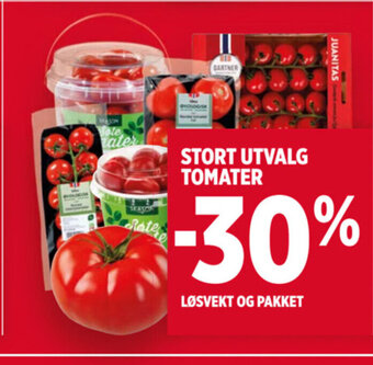 Meny STORT UTVALG TOMATER tilbud