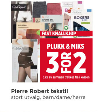 Meny Pierre Robert tekstil tilbud