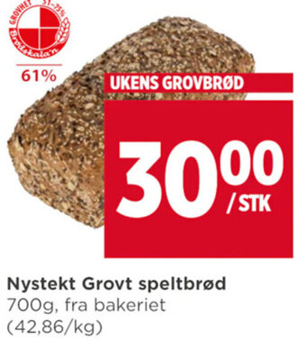 Meny Nystekt Grovt speltbrød 700g tilbud