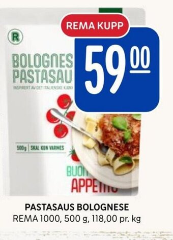 Rema 1000 PASTASAUS BOLOGNESE tilbud