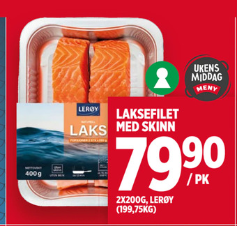 Meny Laksefilet med skinn tilbud