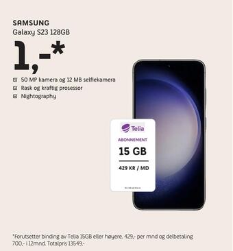 ELON Samsung galaxy s23 128gb tilbud