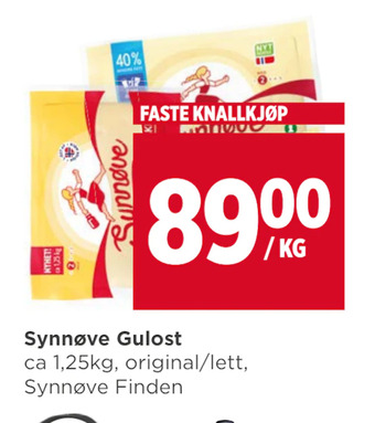 Meny Synnøve gulost tilbud