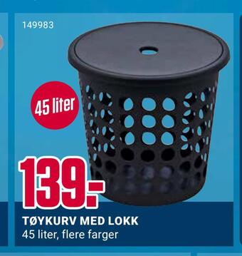Europris Tøykurv med lokk tilbud