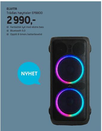 ELON Elvita trådløs høyttaler epb800 tilbud