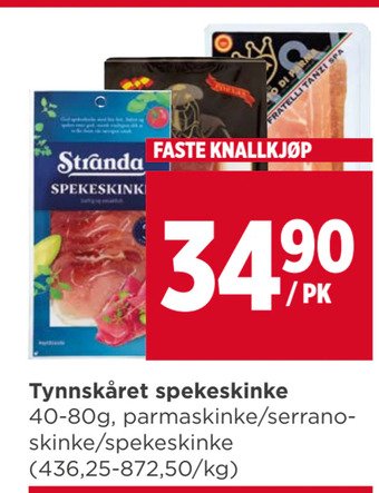 Meny Tynnskåret spekeskinke tilbud