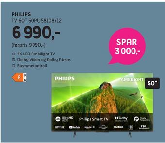 ELON Philips tv 50 50pus8108/12 tilbud