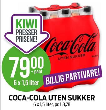 Kiwi Coca-cola uten sukker tilbud