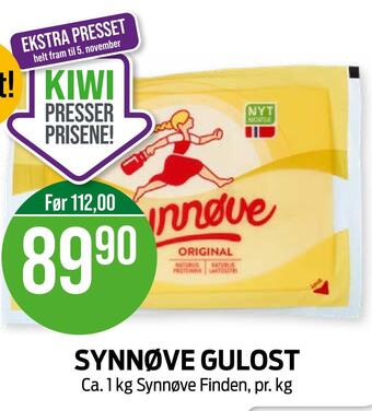 Kiwi Synnøve gulost tilbud