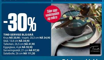 Europris Tind servise blå/grå tilbud