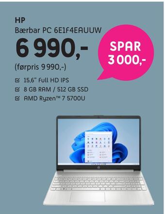 ELON Hp bærbar pc 6e1f4eauuw tilbud