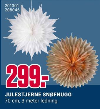 Europris Julestjerne snøfnugg tilbud
