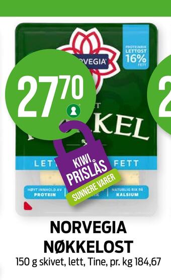 Kiwi Norvegia nøkkelost tilbud
