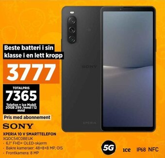POWER SONY XPERIA 10 V SMARTTELEFON XQDC54COBEUK tilbud