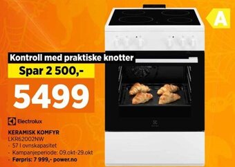 POWER KERAMISK KOMFYR LKR62002NW tilbud