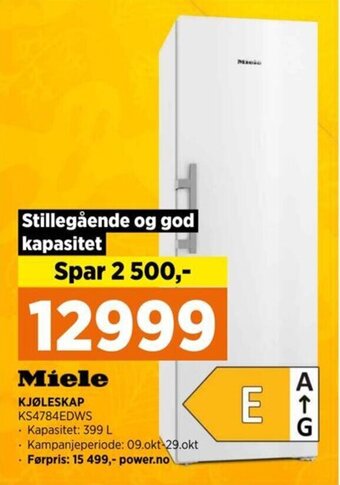 POWER Miele KJØLESKAP KS4784EDWS tilbud