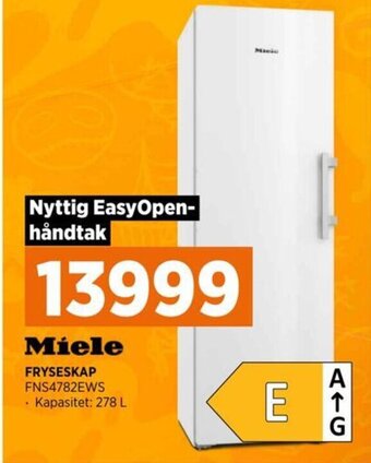 POWER Miele FRYSESKAP FNS4782EWS tilbud