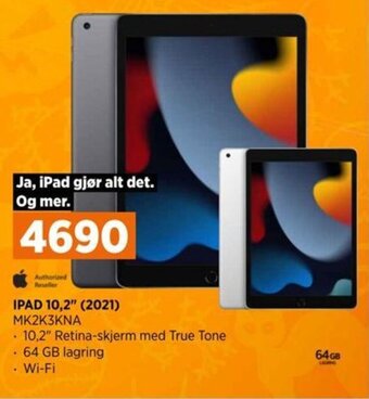 POWER IPAD 10,2" (2021) MK2K3KNA tilbud