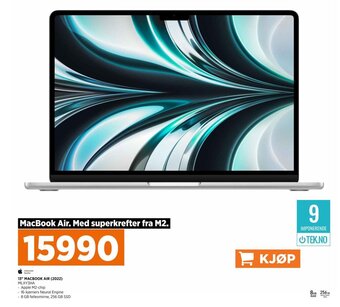 POWER 13" MACBOOK AIR (2022) MLXY3HA tilbud