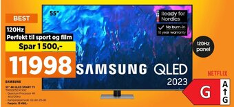 POWER SAMSUNG 55" 4K QLED SMART TV TQ55Q75CATXXC tilbud