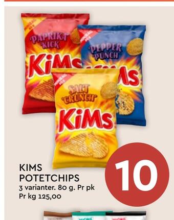 Coop Mega Kims potetchips tilbud