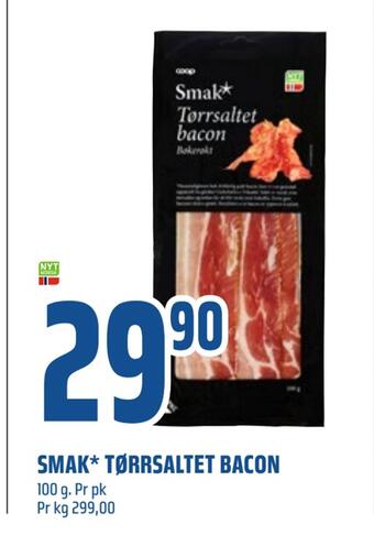 Coop Obs Smak tørrsaltet bacon tilbud