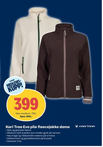 Coop Obs Kari traa eva pile fleecejakke dame tilbud