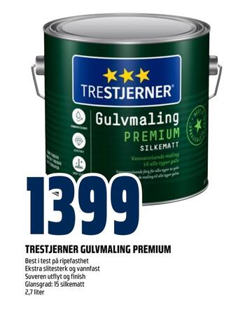 Obs Bygg Trestjerner gulvmaling premium tilbud