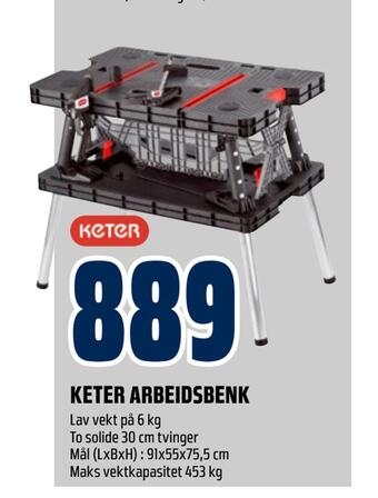 Obs Bygg Keter arbeidsbenk tilbud