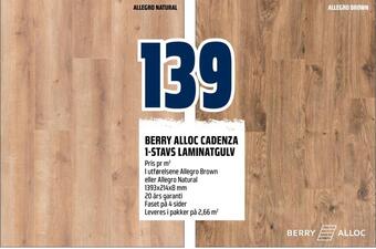 Obs Bygg Berry alloc cadenza 1-stavs laminatgulv tilbud