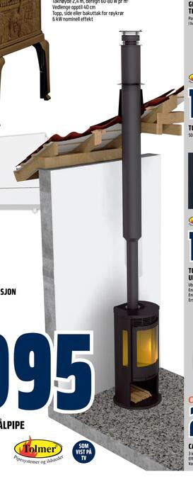 Obs Bygg Tolmer vision 3,5 m stålpipe for papp/shingel tak tilbud