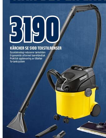 Obs Bygg Kärcher se 5100 tekstilrenser tilbud