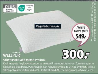 JYSK Stryn pute med memoryskum tilbud