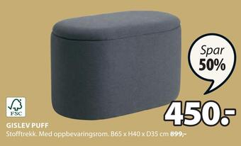 JYSK Gislev puff tilbud