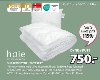 JYSK Supreme dyne-/putesett tilbud