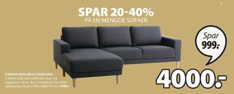 JYSK Egense sofa med sjeselong tilbud