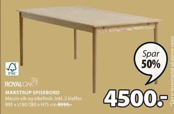 JYSK Marstrup spisebord tilbud