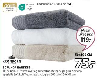 JYSK Sorunda håndkle tilbud