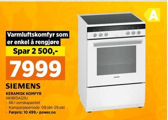 POWER Keramisk komfyr tilbud