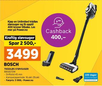 POWER Trådløs støvsuger tilbud