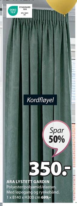 JYSK Ara lystett gardin tilbud